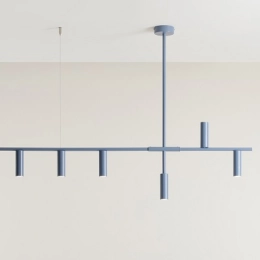 Lampada da soffitto unica in blu TREVO 6 DUSTY BLUE