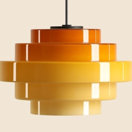 Lampada da soffitto con grande paralume in vetro color miele stile retrò FILO CEILING HONEY (⌀28)